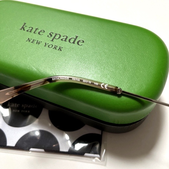 New in Case Original KATE SPADE Sunglasses Katalina Aviator YB7/HA Brown Silver